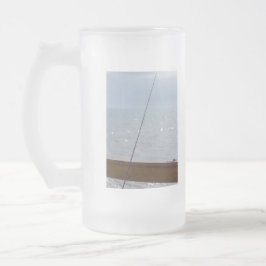 Taza De Cristal Esmerilado Pesca del muelle de cacao