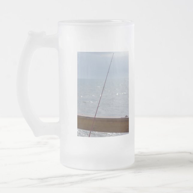 Taza De Cristal Esmerilado Pesca del muelle de cacao (Izquierda)
