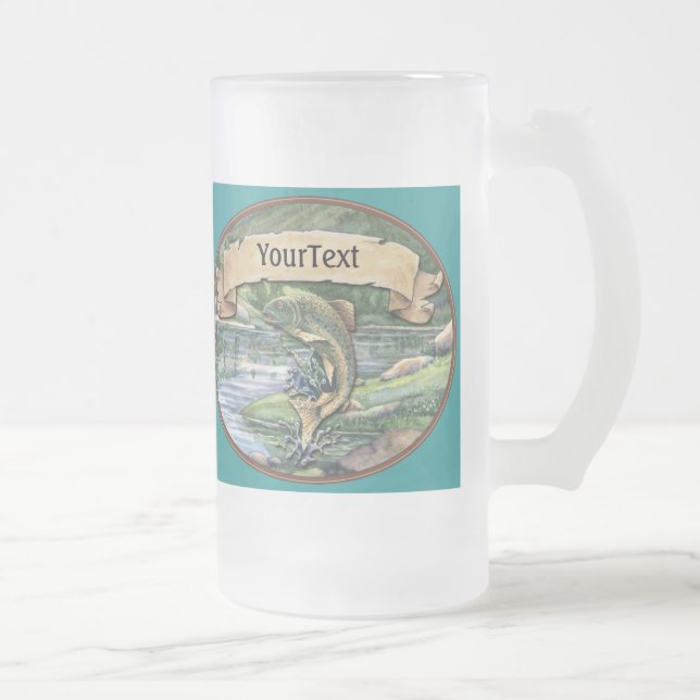 Taza De Cristal Esmerilado Pesca en marcha - SRF (Derecha)