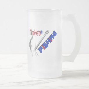 Taza De Cristal Esmerilado Pesca Graciosa Vinculada A La Pesca