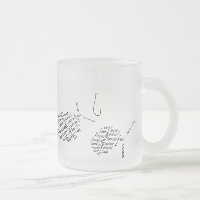 Taza De Cristal Esmerilado Pesca para los cumplidos (Derecha)