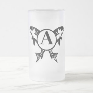 Taza De Cristal Esmerilado Pesca personalizada de rana