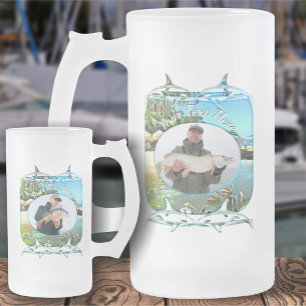 Taza De Cristal Esmerilado Pesca Río Conoce Océano 0330