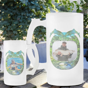 Taza De Cristal Esmerilado Pesca sur del río Vallarta 0366
