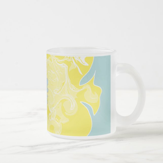 Taza De Cristal Esmerilado Pescado amarillo (Derecha)