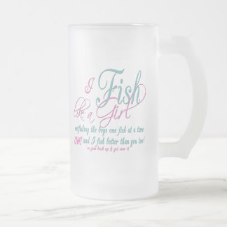 Taza De Cristal Esmerilado Pescado como un engranaje de pesca Chica