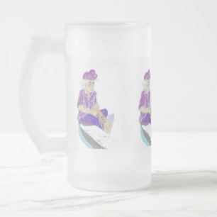 Taza De Cristal Esmerilado Pescadores griegos escarcha de vidrio de 16 oz