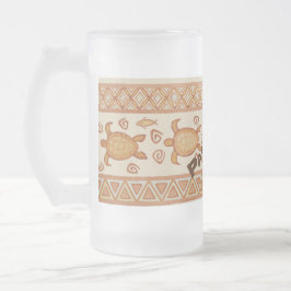 Taza De Cristal Esmerilado ¡Pescados hawaianos Pau tribal Hana de Honu n!