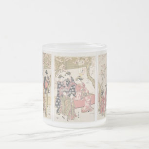 Taza De Cristal Esmerilado Pétalo rosado de la primavera de las flores de