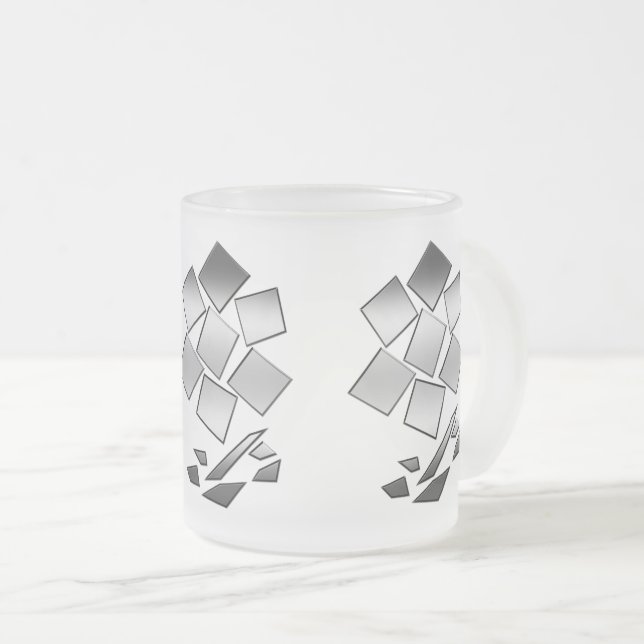 Taza De Cristal Esmerilado Pétalos de cromo (Anverso derecho)
