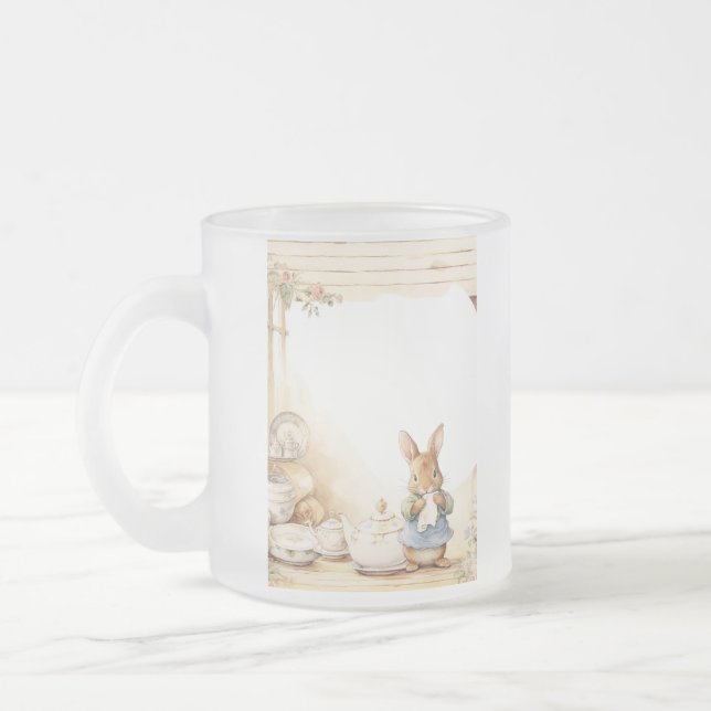 Taza De Cristal Esmerilado Peter Rabbit Baby Shower (Izquierda)