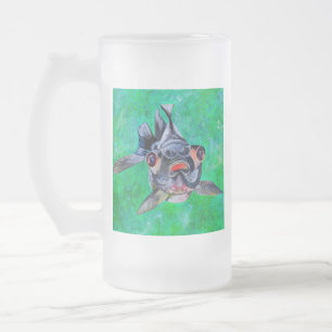 Taza De Cristal Esmerilado Pez de Oro Geeky Blackmoor Con Ojos Telescópicos