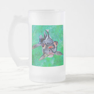 Taza De Cristal Esmerilado Pez de Oro Geeky Blackmoor Con Ojos Telescópicos
