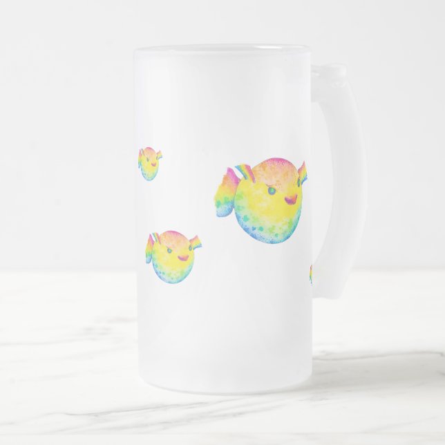 Taza De Cristal Esmerilado Pez globo (Anverso derecho)