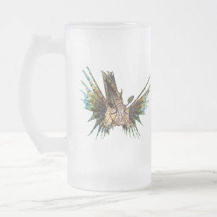 Taza De Cristal Esmerilado Pez león - Diseño abstracto - Recortado de una fot