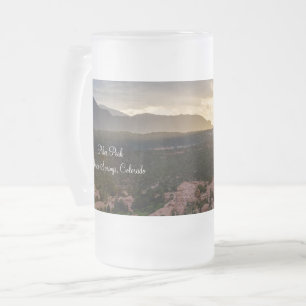 Taza De Cristal Esmerilado Pico pico de la niebla del atardecer Escarcha Cerv