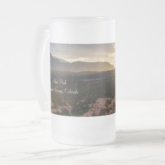Taza De Cristal Esmerilado Pico pico de la niebla del atardecer Escarcha Cerv (Anverso izquierdo)