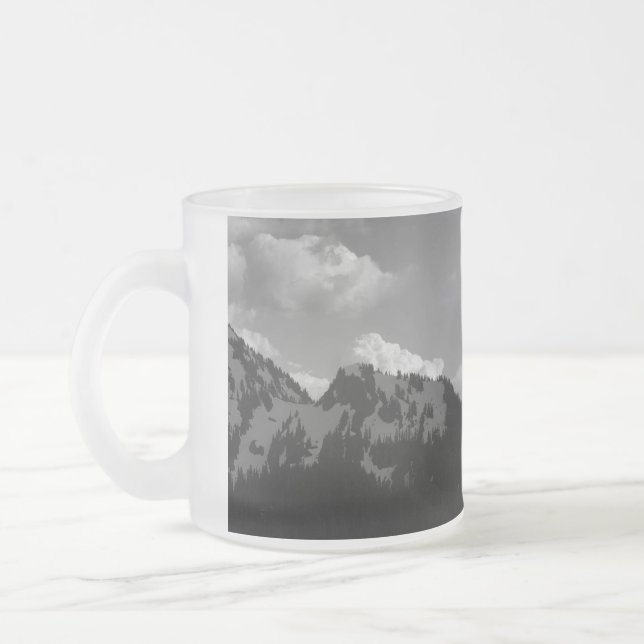Taza De Cristal Esmerilado Picos y nubes (Izquierda)