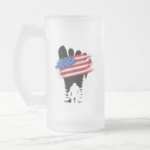 Taza De Cristal Esmerilado Pie grande 4 de julio.b