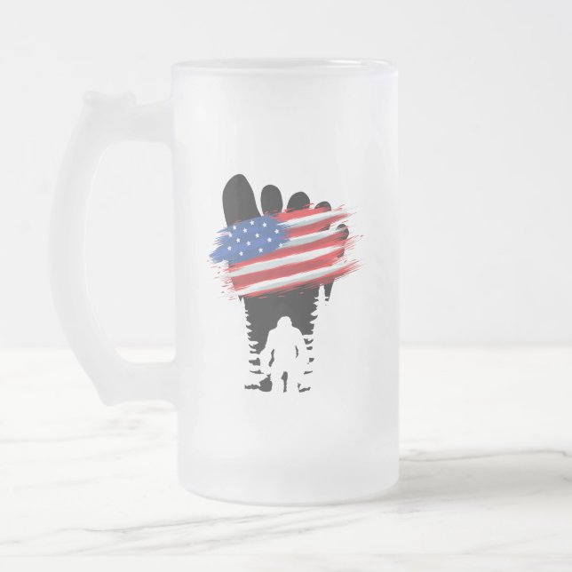 Taza De Cristal Esmerilado Pie grande 4 de julio.b (Izquierda)