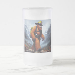 Taza De Cristal Esmerilado Pie grande el bombero caliente