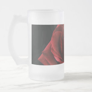 Taza De Cristal Esmerilado Pilar de lanzamiento de rosa roja