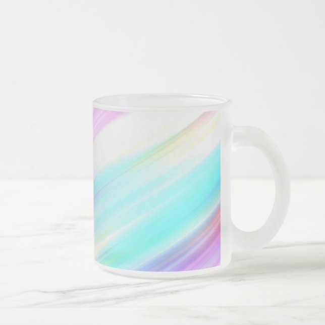 Taza De Cristal Esmerilado Pincel de arcoiris Pastel (Derecha)