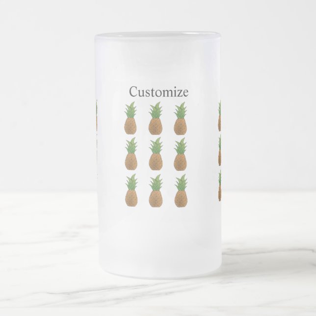 Taza De Cristal Esmerilado Pineapples Thunder_Cove (Centro)