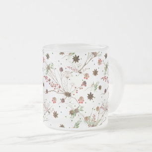 TAZA DE CRISTAL ESMERILADO PINECONE AND BERRIES 