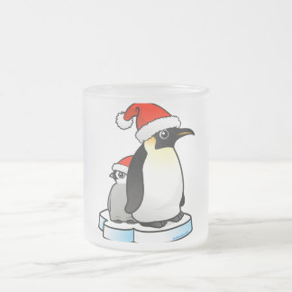 Taza De Cristal Esmerilado Pingüino de emperador de Santa