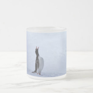 Taza De Cristal Esmerilado Pingüino de Gentoo