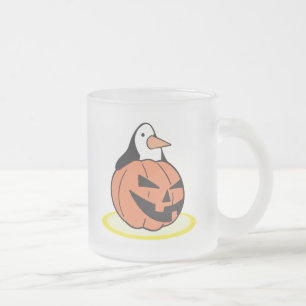 Taza De Cristal Esmerilado pingüino en calabaza