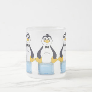 Taza De Cristal Esmerilado Pingüino en el hielo