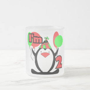 Taza De Cristal Esmerilado Pingüino Soy Dos camisetas y Regalos