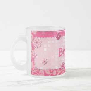 Taza De Cristal Esmerilado Pink at Play Jeweld PERSONALIZADO
