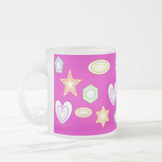Taza De Cristal Esmerilado Pink colour Shapes mug