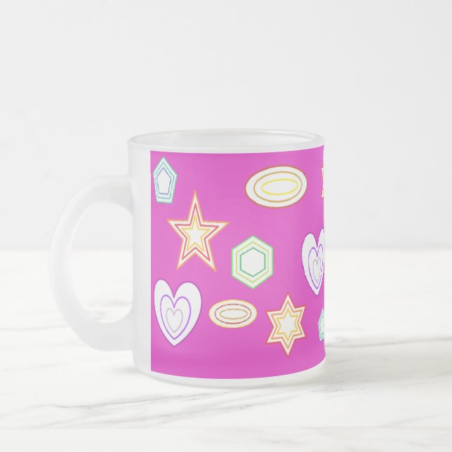 Taza De Cristal Esmerilado Pink colour Shapes mug (Izquierda)