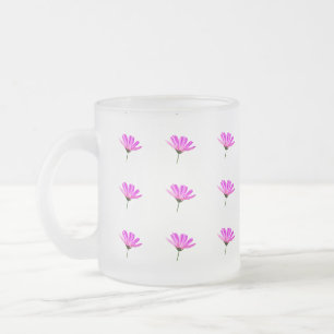 Taza De Cristal Esmerilado Pink Daisy