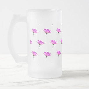 Taza De Cristal Esmerilado Pink Daisy