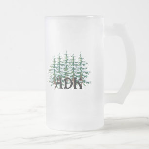 Taza De Cristal Esmerilado Pinos de ADK Adirondack