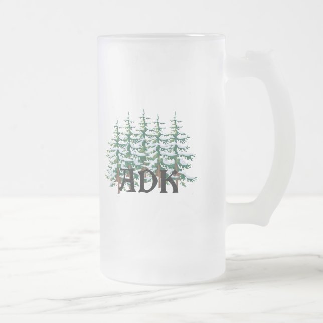 Taza De Cristal Esmerilado Pinos de ADK Adirondack (Derecha)