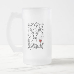 Taza De Cristal Esmerilado Pintor y venado brillante