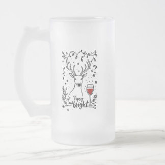 Taza De Cristal Esmerilado Pintor y venado brillante