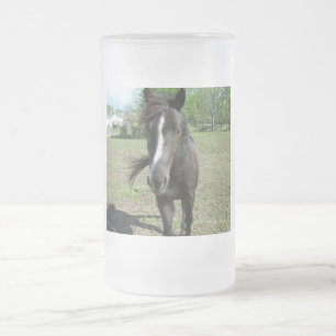 Taza De Cristal Esmerilado Pintura de caballo
