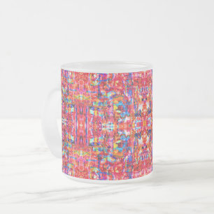 Taza De Cristal Esmerilado Pintura de olas abstractas coloridas lindas