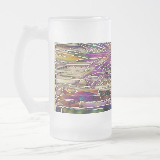 Taza De Cristal Esmerilado Pintura digital de árbol de bambú vidrio de arte o (Izquierda)