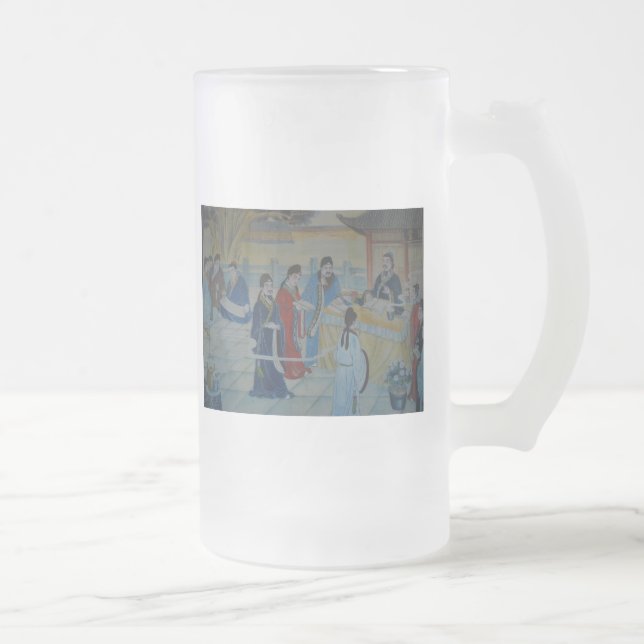Taza De Cristal Esmerilado Pintura mural china (Derecha)