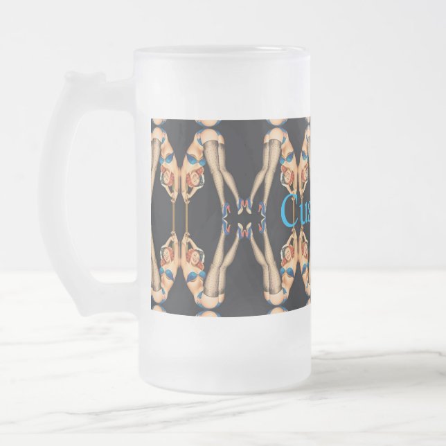 Taza De Cristal Esmerilado Pinups de cosecha acrobática Thunder_Cove (Izquierda)