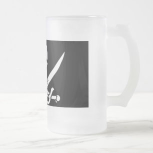 TAZA DE CRISTAL ESMERILADO PIRATA DE CERVEZA