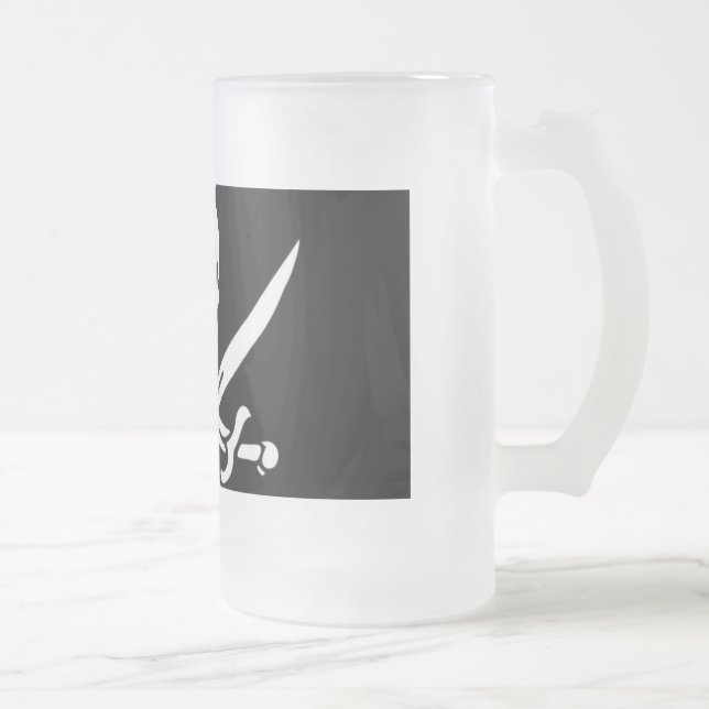 TAZA DE CRISTAL ESMERILADO PIRATA DE CERVEZA (Derecha)